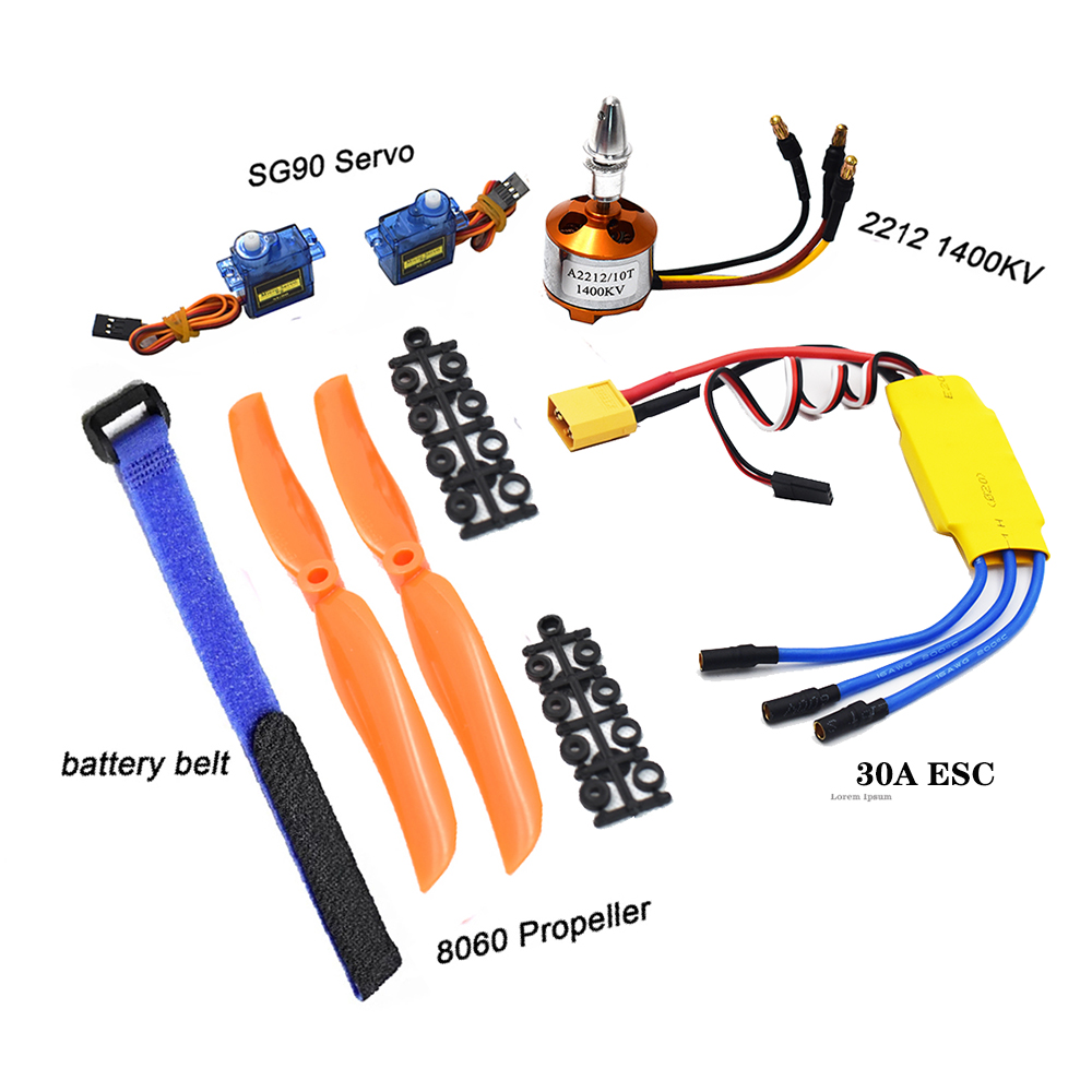 Servo Motor Sg90 - 固定翼ヘリコプター用ブラシレスモーター,マイクロサーボプロペラrc,a2212,2212,1400kv,30a,esc,sg90,9g,8060