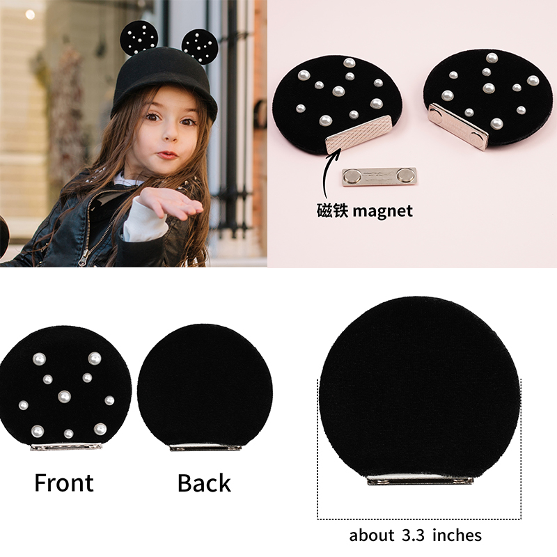 Diy Mouse Electronics - 1 ペア 3.3 ''ベルベットマグネット Fetachable マウス耳子供のためのグリッターフェスティバルヘッドバンド誕生日パーティー女の子