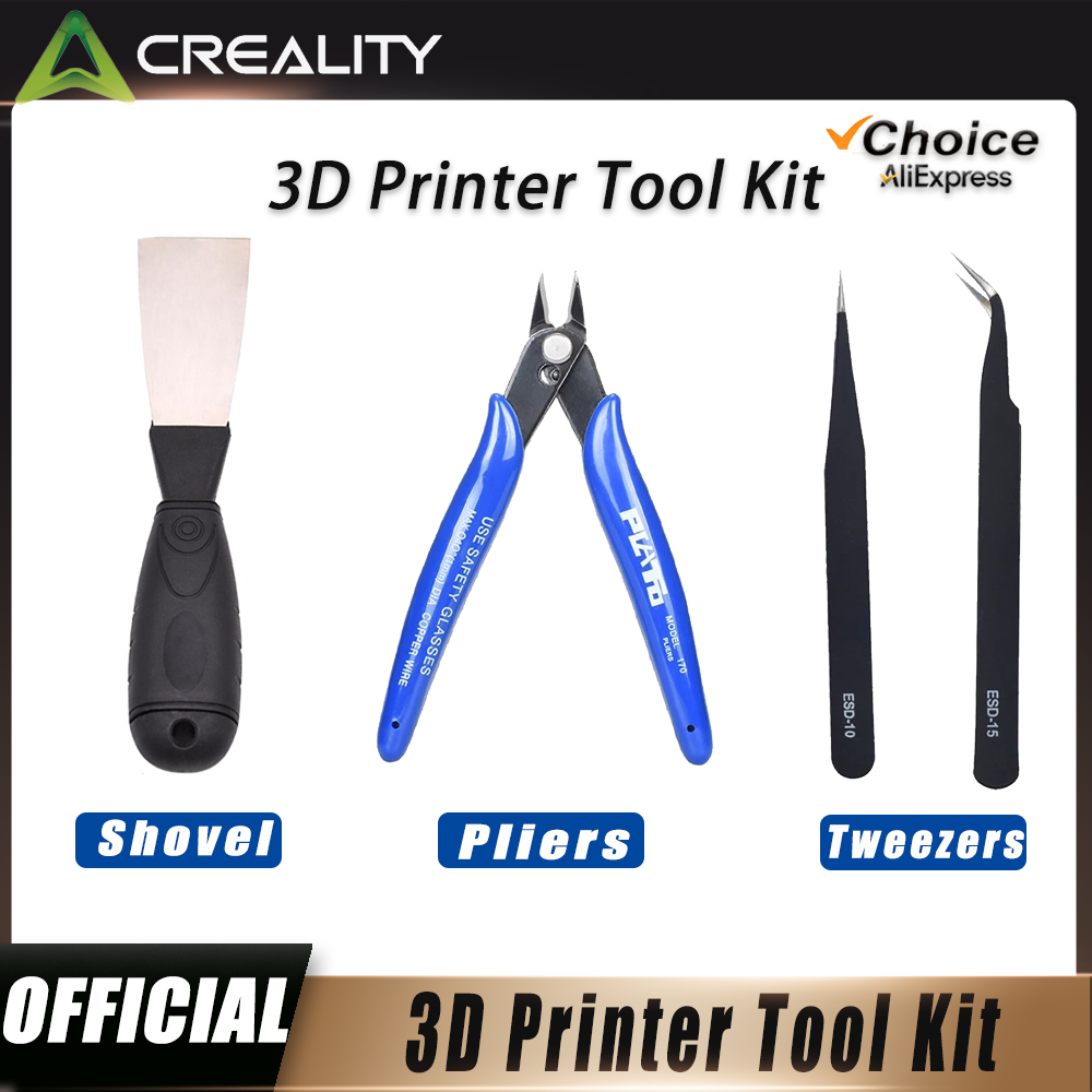 Creality Printer Ender 3 - 3Dプリンターツール 除去用スパチュラ スチールプライヤー 電線ケーブル切断用サイドニッパー ハンドピンセット Ender