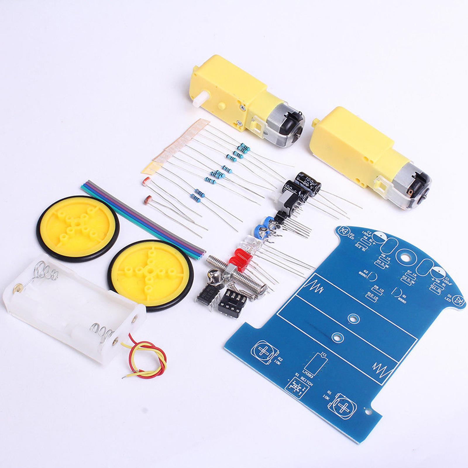 Diy Electronics For Beginners - スマートロボットカーキット DIY電子玩具、頑丈、インテリジェントトラッキングラインカーキット、女の子、男の子、初心者、学校向け学習用
