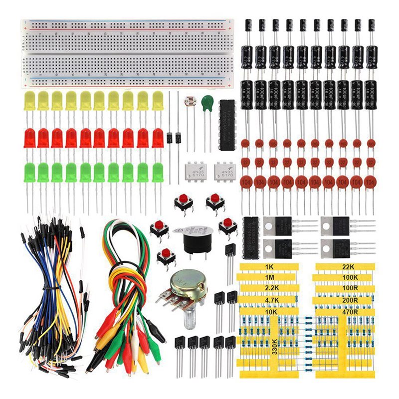 Diy Electronics Basics - 電子愛好家のためのArduino用電子DIY学習キット 基本的な電子部品