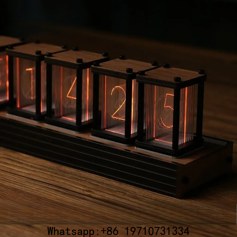 Diy Electronics Ideas - ニキシー管時計 DIY テーブルクロック LED 電子デスクトップテーブルデジタル時計高級金属デスククロック装飾品ギフトアイデア