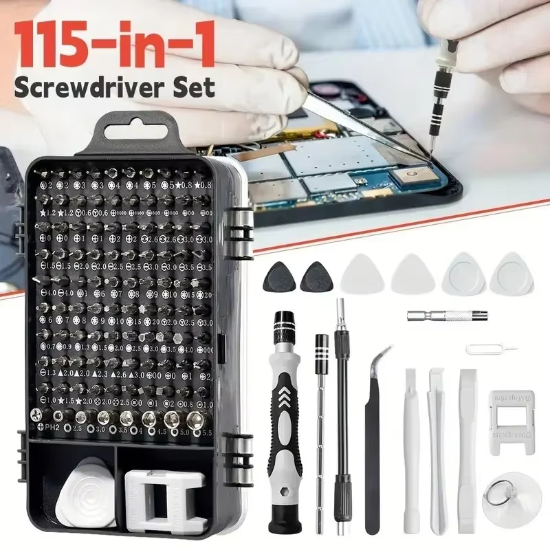 Diy Home Electronics Projects - 115-in-1精密ドライバーセット（磁気ビット付き）- 携帯電話、ノートパソコン、PC、DIYプロジェクト用電子機器修理ツールキット