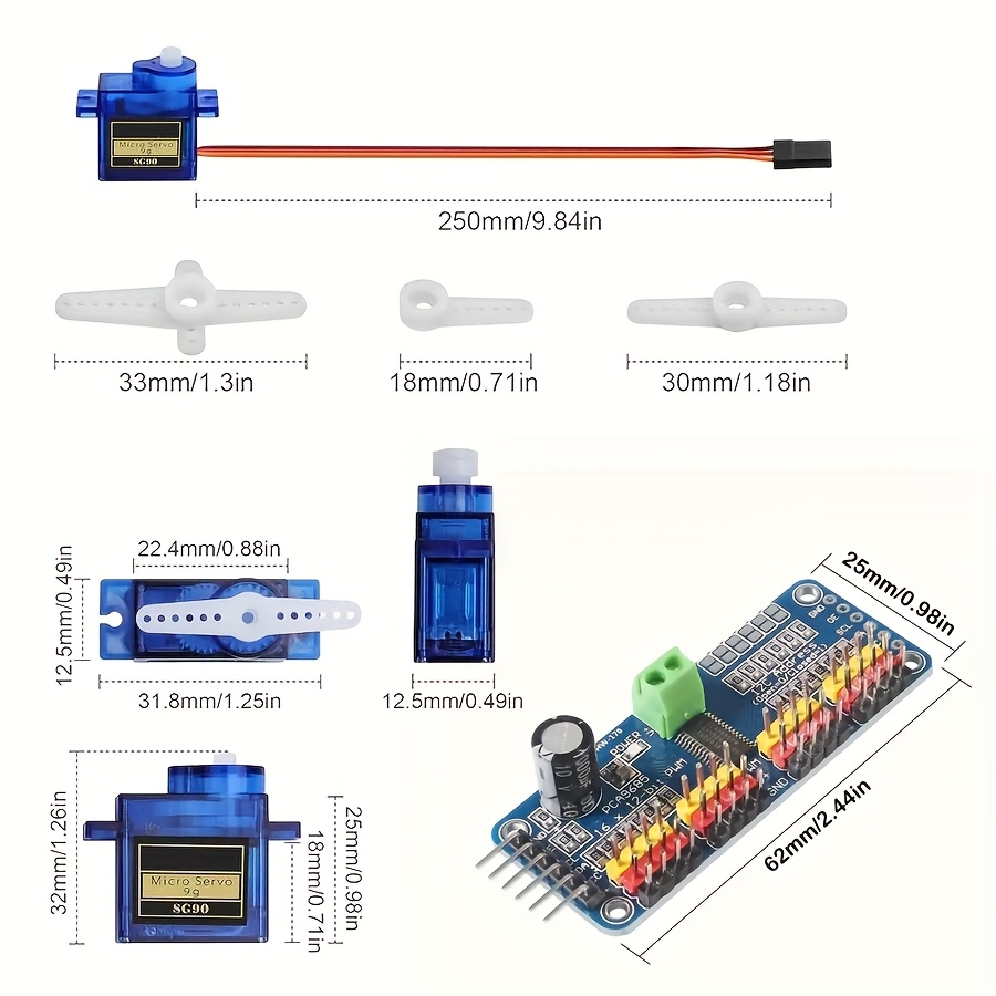 SG90 9Gサーボモーター5個 + 16チャンネルPWMサ - Servo Motor Sg90 のレビューと価格
