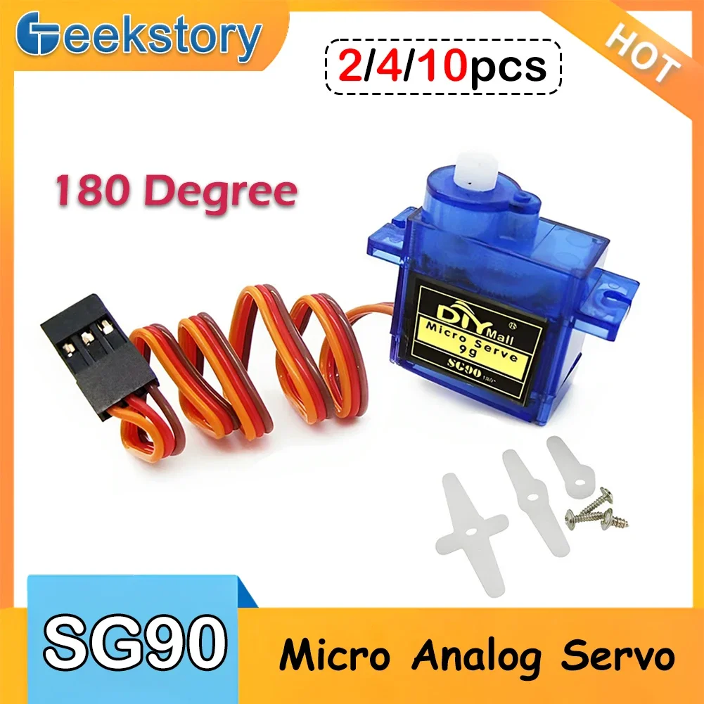 2/4/10 個 SG90 サーボモーター 9 グラムマイク - Servo Motor Sg90 のレビューと価格