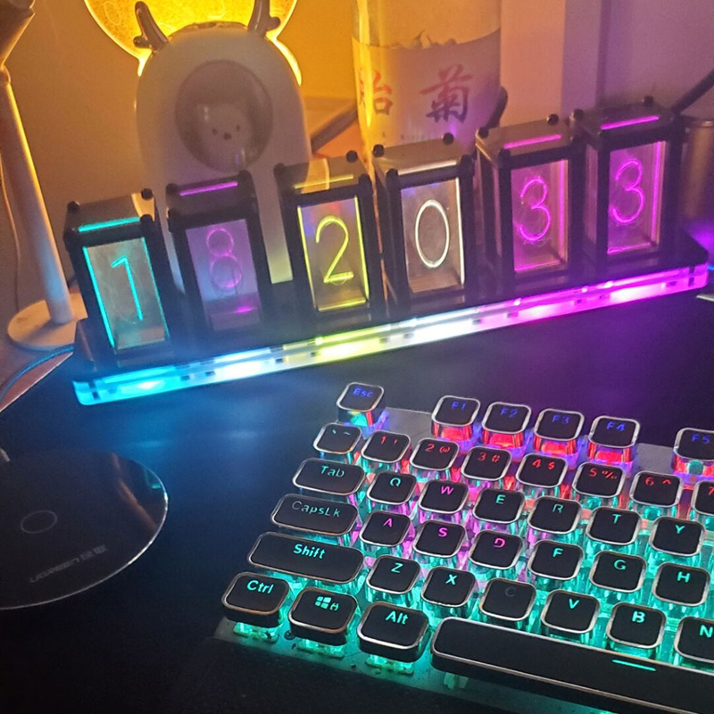 LEDデジタルサイレントテーブル時計,ライトチューブ,電子時 - Diy Electronics Desk のレビューと価格