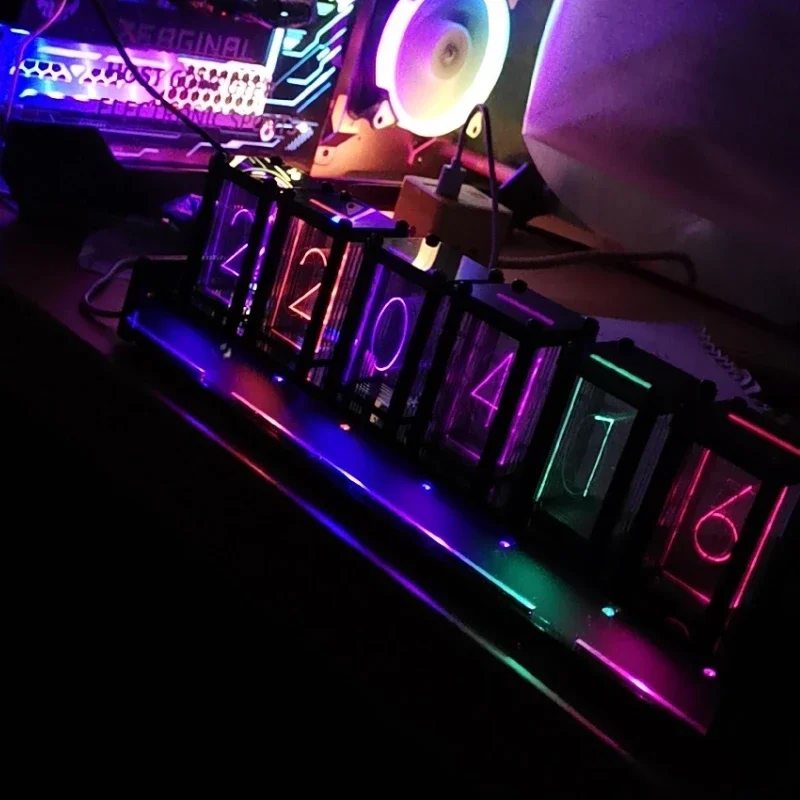 LEDデジタルサイレントテーブル時計,ライトチューブ,電子時 - Diy Electronics Desk のレビューと価格